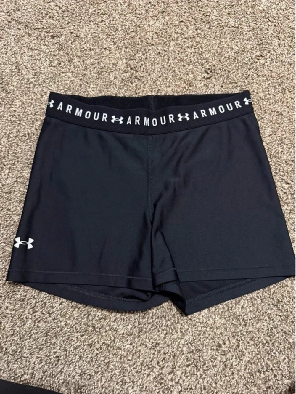 Under Armour Black Athletic Shorts Logo Waistband